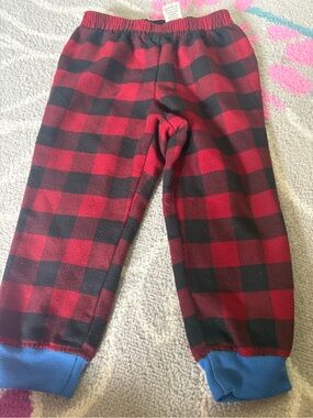 L.L. Bean Plaid Flannel Pajama Pants Toddler 3T Red Black & Blue